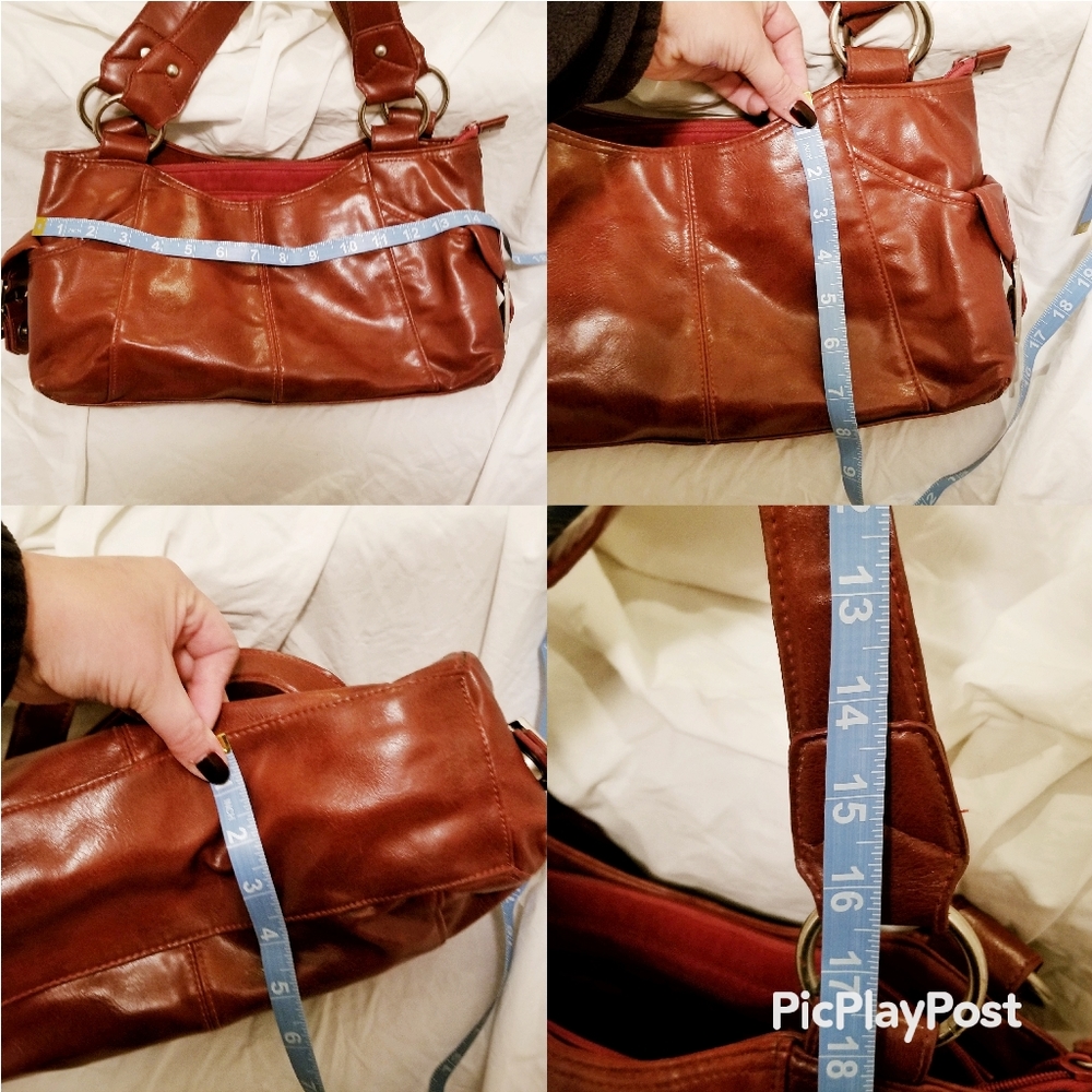 3/$18 Red PVC Handbag - Picture 5 of 5
